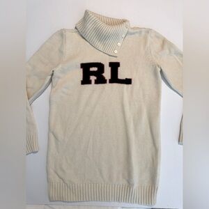 Polo Ralph Lauren Kids' Intarsia Turtleneck Sweater In Andover Cream Size XL